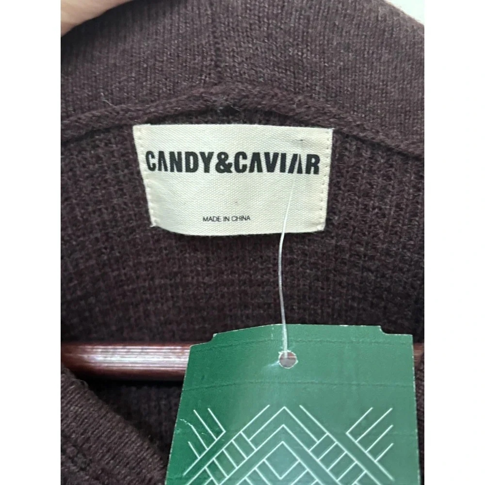 Candy & Caviar Men's Hooded Zayne Waffle Pullover Sweater Burgundy XXL NWT